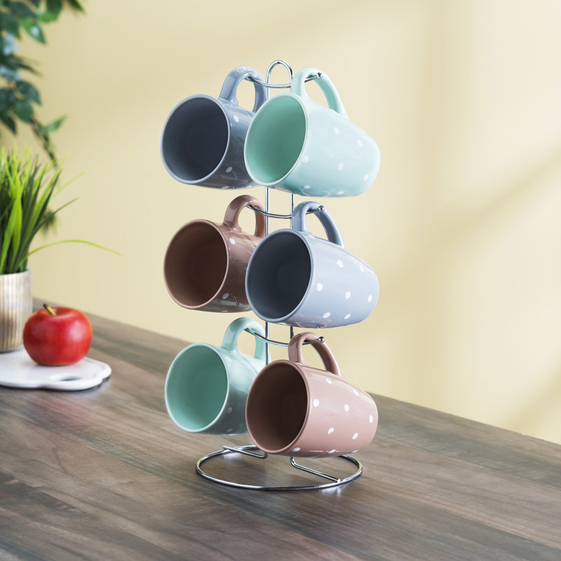 Home Basics 6 Piece Coffee Co Mug Set with Stand & Reviews Wayfair
